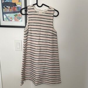 LOFT Blush Pink and Navy Striped Dress